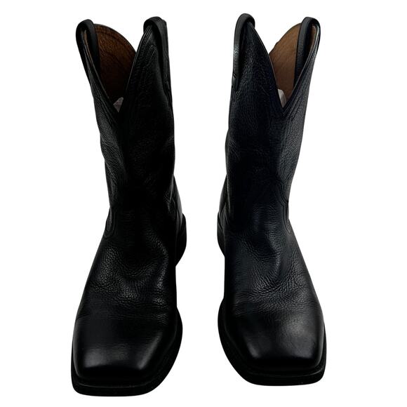 Ariat Heritage Roper Black Leather Wide Square Toe Western Boot Men's Size 10 - Picture 2 of 12